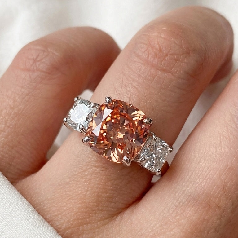 Blush Cushion Cut Diamond Simulant Set | Day-to-Night Chic