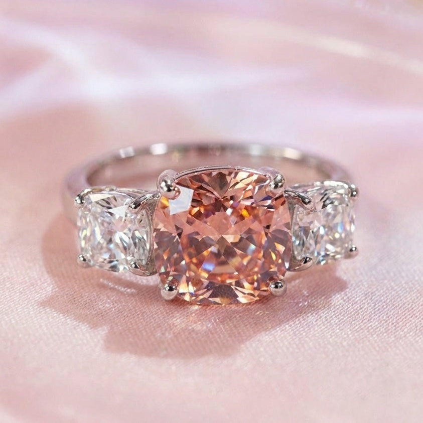 Blush Cushion Cut Diamond Simulant Set | Day-to-Night Chic