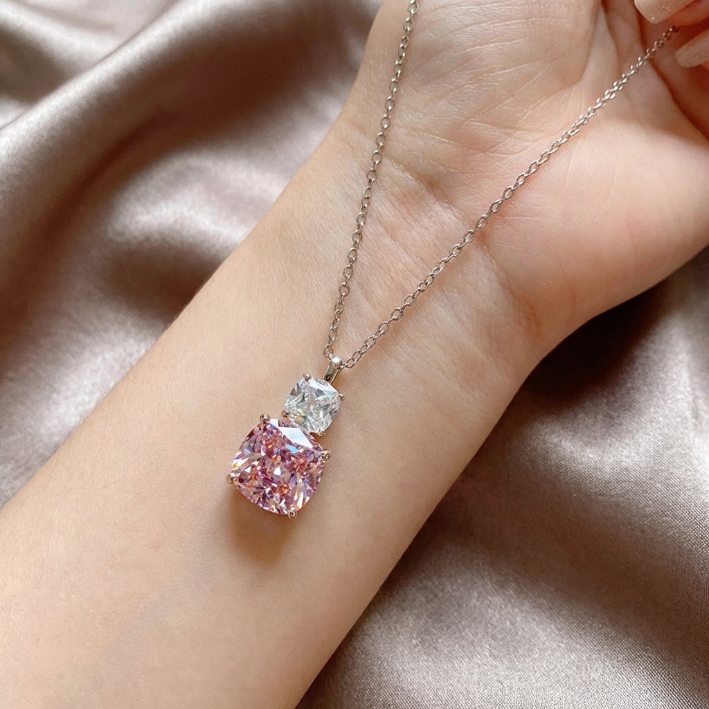 Blush Cushion Cut Diamond Simulant Set | Day-to-Night Chic