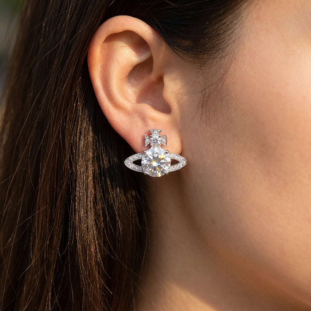 Dazzling Orb Stud Earrings | Iconic High-Fashion Glamour