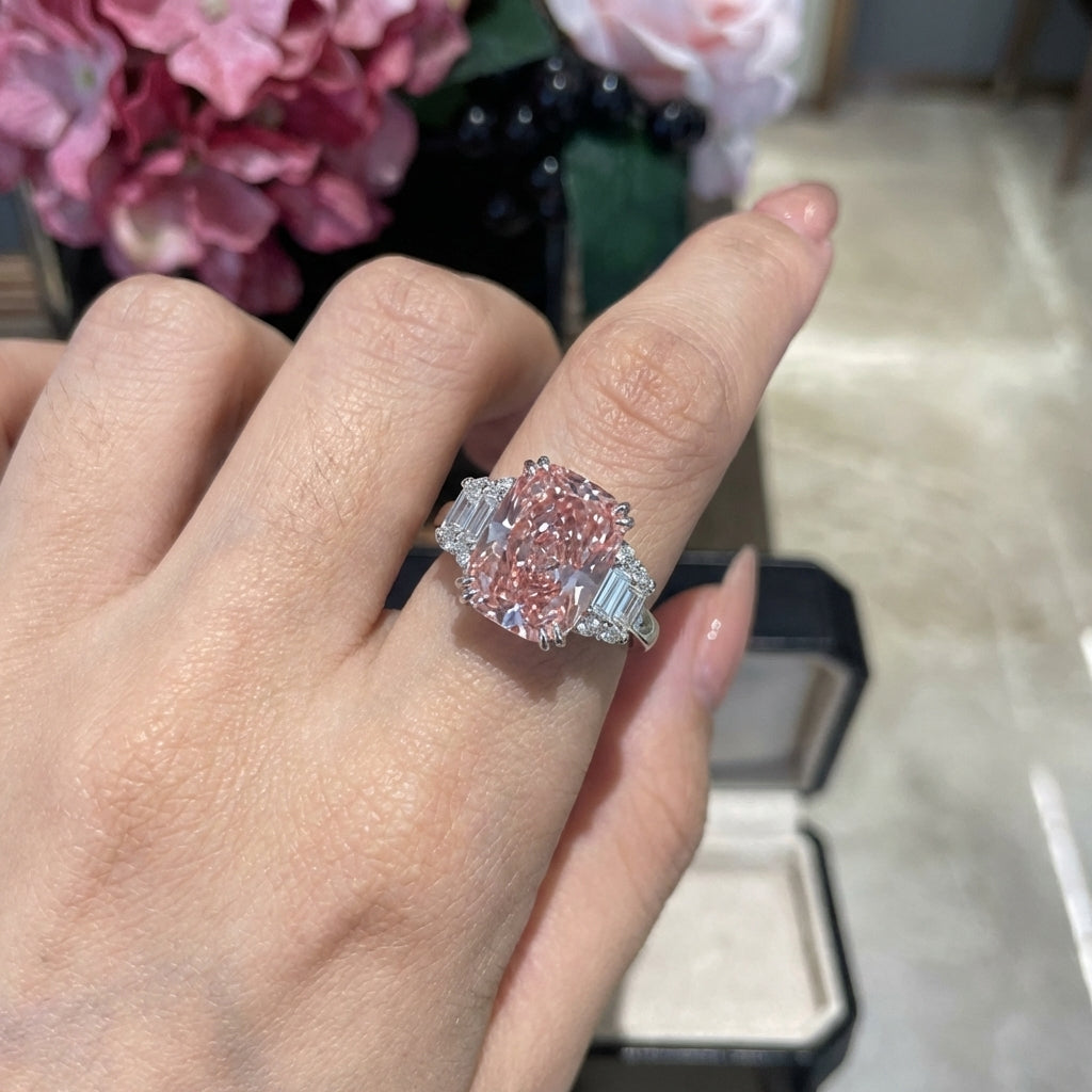 Regal Pink Cushion Cut Ring – Gala Event Accent