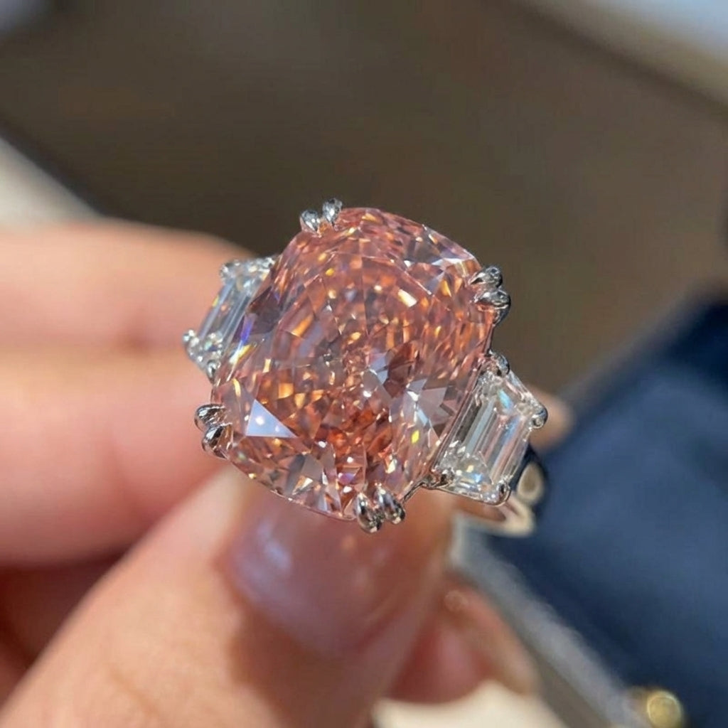 Regal Pink Cushion Cut Ring – Gala Event Accent