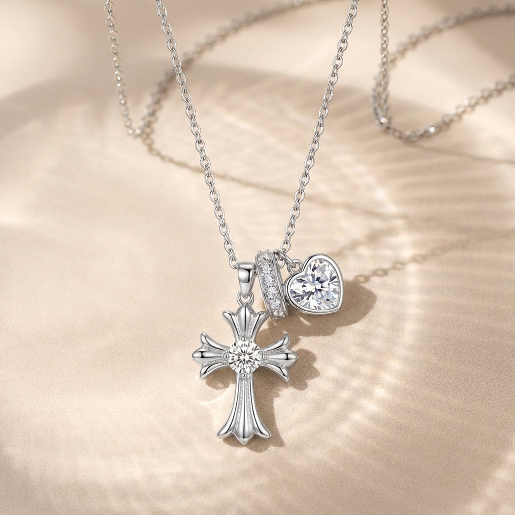 Rose Gold Devotion Charms Necklace: Romantic Grace