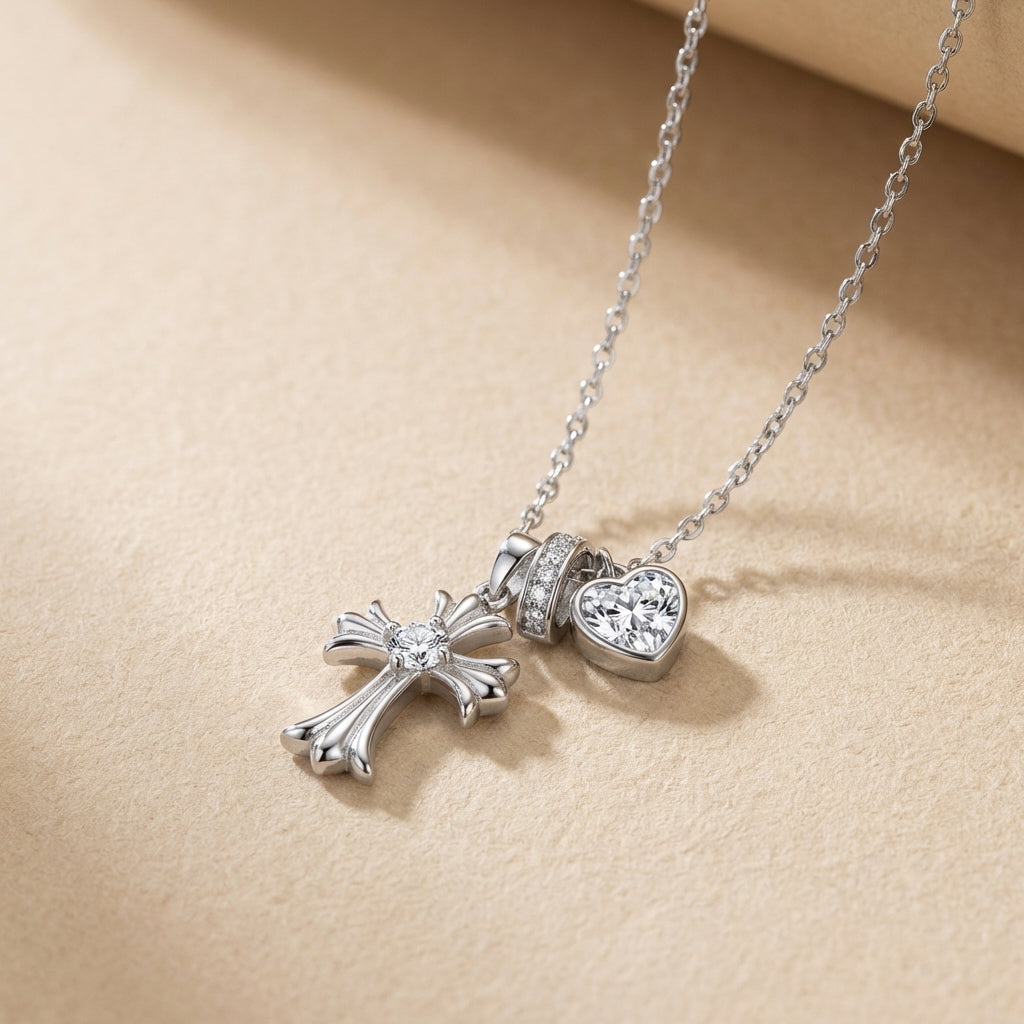 Rose Gold Devotion Charms Necklace: Romantic Grace
