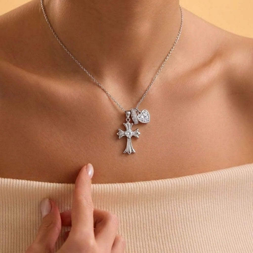 Rose Gold Devotion Charms Necklace: Romantic Grace
