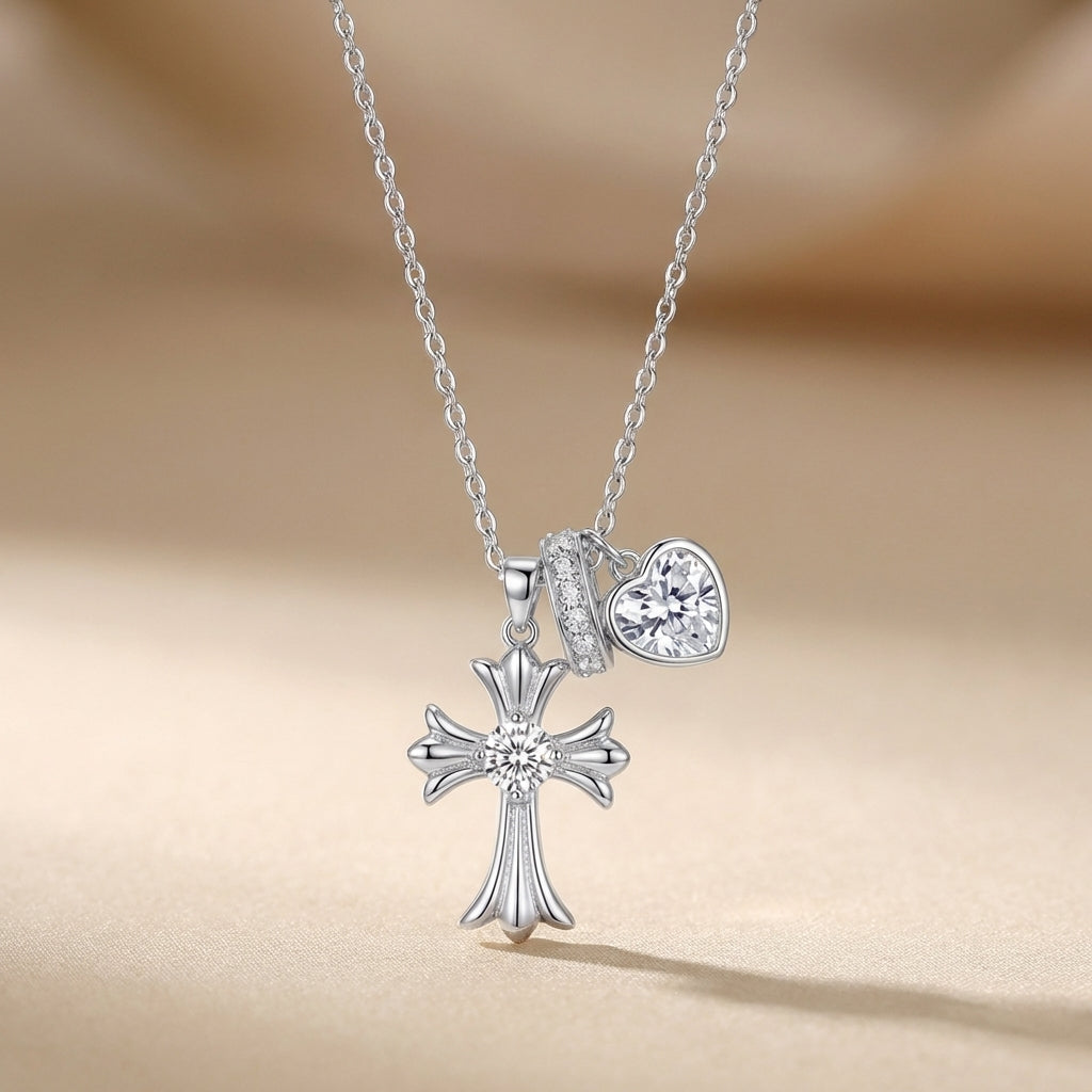 Rose Gold Devotion Charms Necklace: Romantic Grace