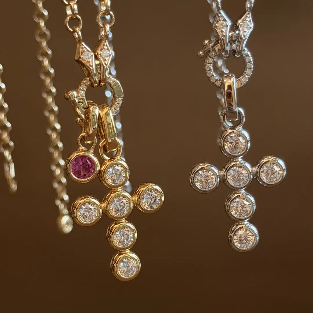 Bubble Cross Pendant · Universal Clasp