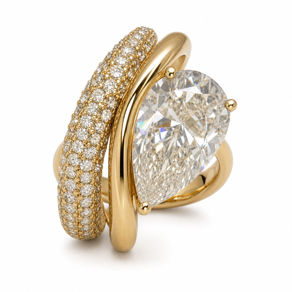 Custom 3-in-1 Stacking Waterdrop Wave Ring · 925 Silver