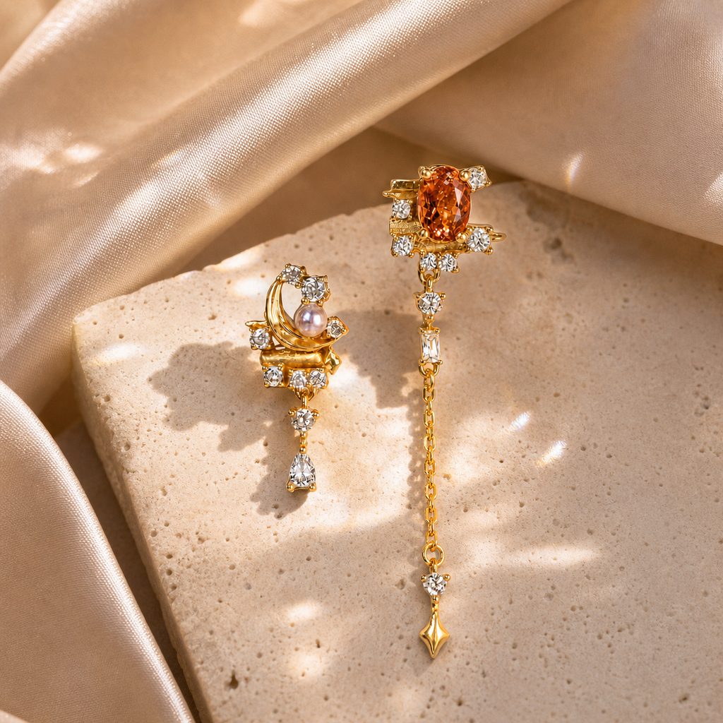 Luminous Gold · Lab-Grown Padparadscha Sterling Silver Earrings