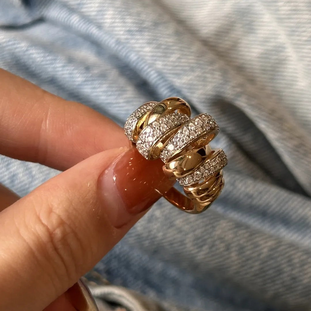 Croissant Muse Wrap Ring · Two-Tone S925 Silver