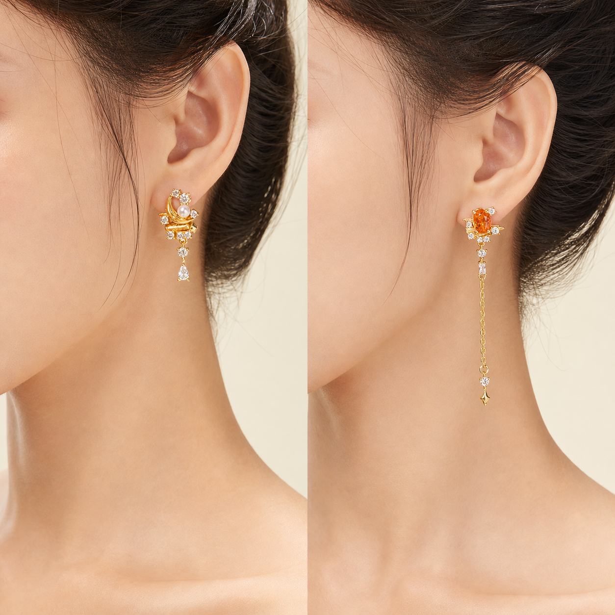 Luminous Gold · Lab-Grown Padparadscha Sterling Silver Earrings