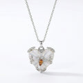 Mother-of-Pearl Bee Heart Necklace – Whimsical Elegance