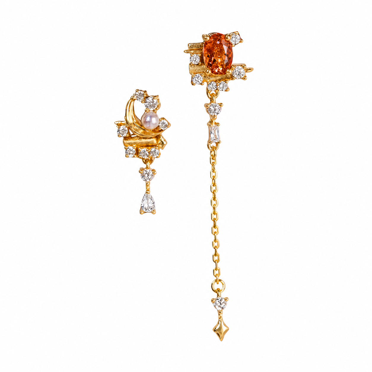 Luminous Gold · Lab-Grown Padparadscha Sterling Silver Earrings