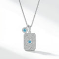 Regal Art Deco Azure Stone Pendant Necklace