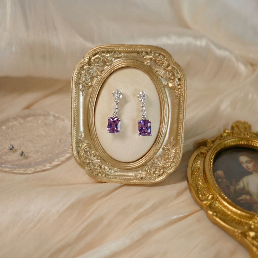 Violet Radiance Set 【Necklace+Earrings+Ring+free gift】