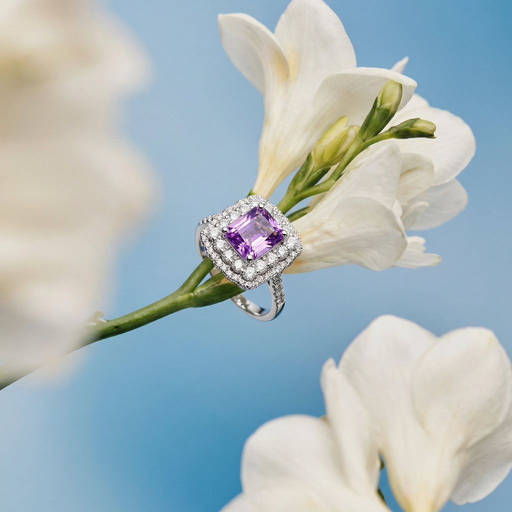 Violet Radiance Set 【Necklace+Earrings+Ring+free gift】