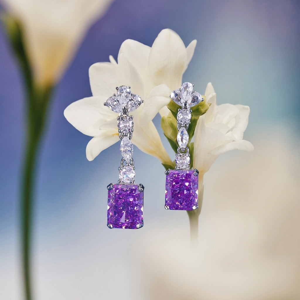 Violet Radiance Set 【Necklace+Earrings+Ring+free gift】