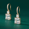 Sparkling Square-Cut Drop Earrings | Parisian Glamour for Evening Wear