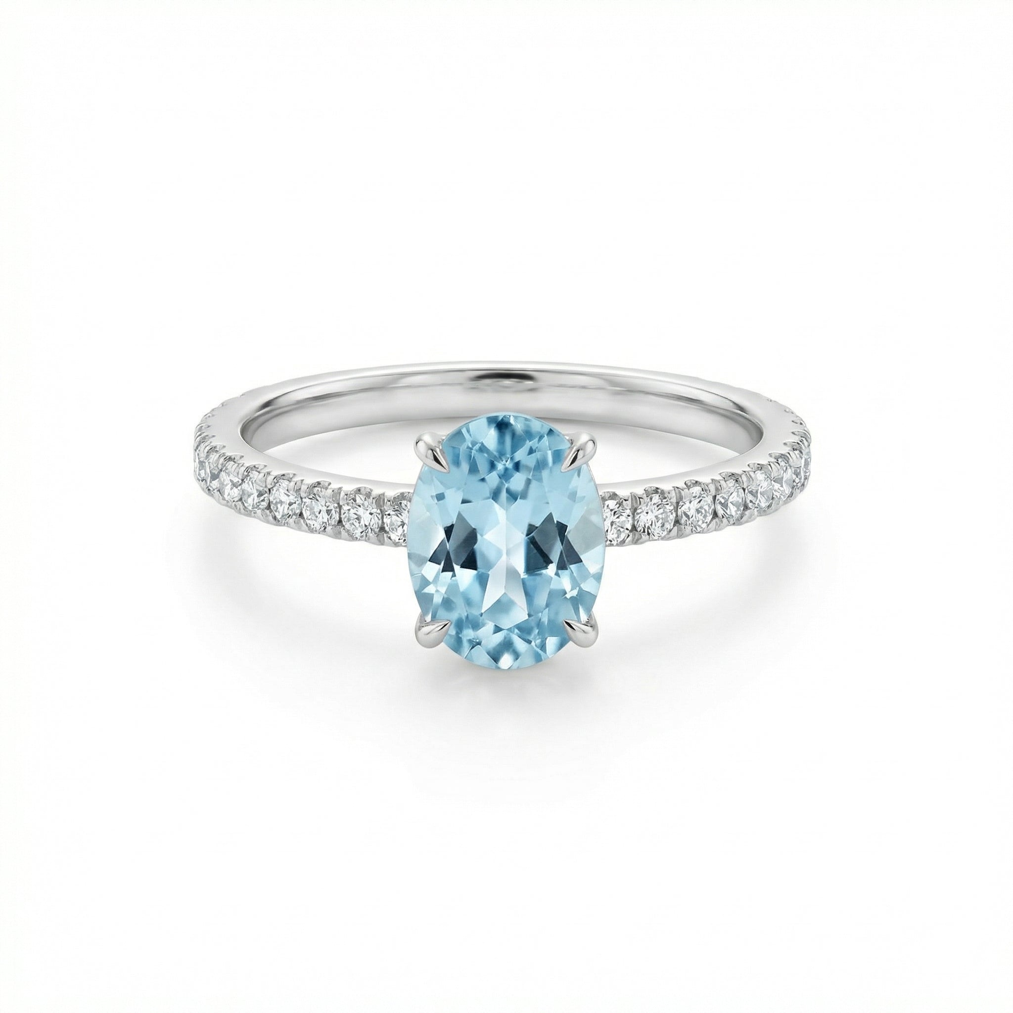 Azure Aquamarine Set-Natural Aquamarine Jewelry Set Necklace & Ring