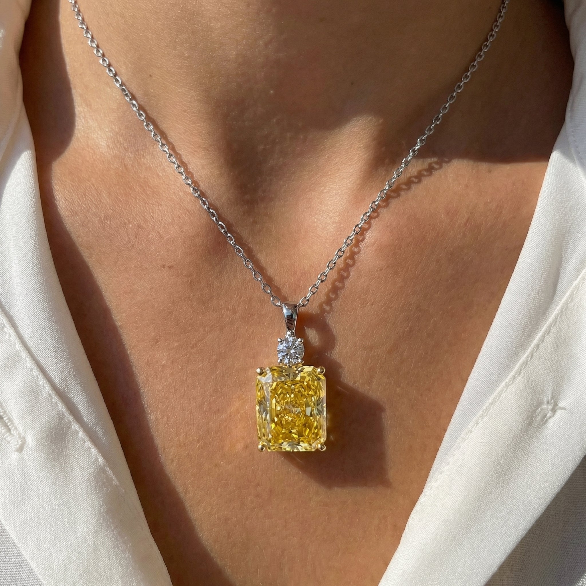 Imperial Gold Halo Set-Yellow Gemstone Jewelry Set Necklace, Bracelet, Earrings & Ring