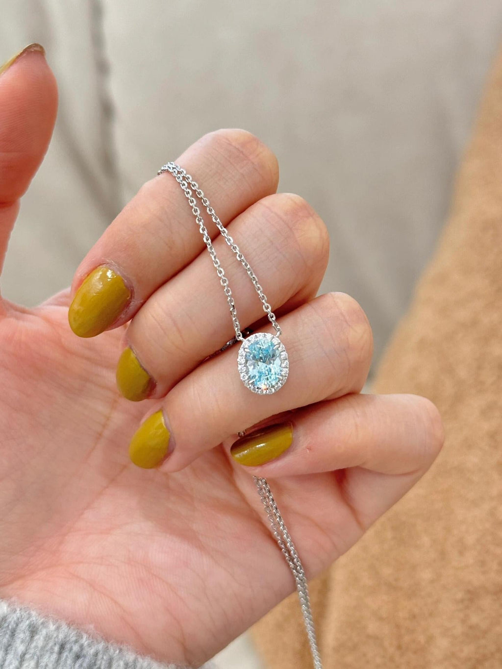 Azure Aquamarine Set-Natural Aquamarine Jewelry Set Necklace & Ring