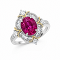 Lab Created Pink Sapphire Statement Ring – Vintage Floral Design