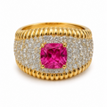 Starry Petals Ring · Lab-Grown Pink Sapphire