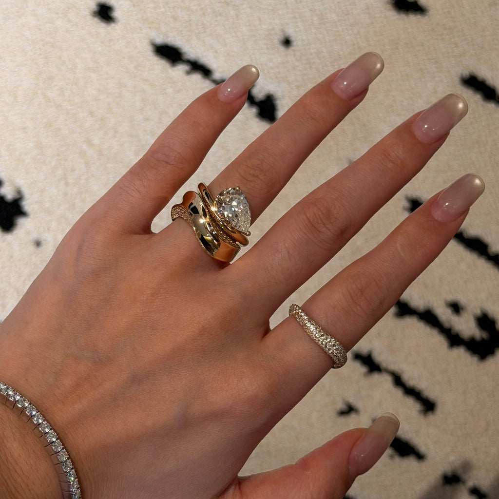 Custom 3-in-1 Stacking Waterdrop Wave Ring · 925 Silver