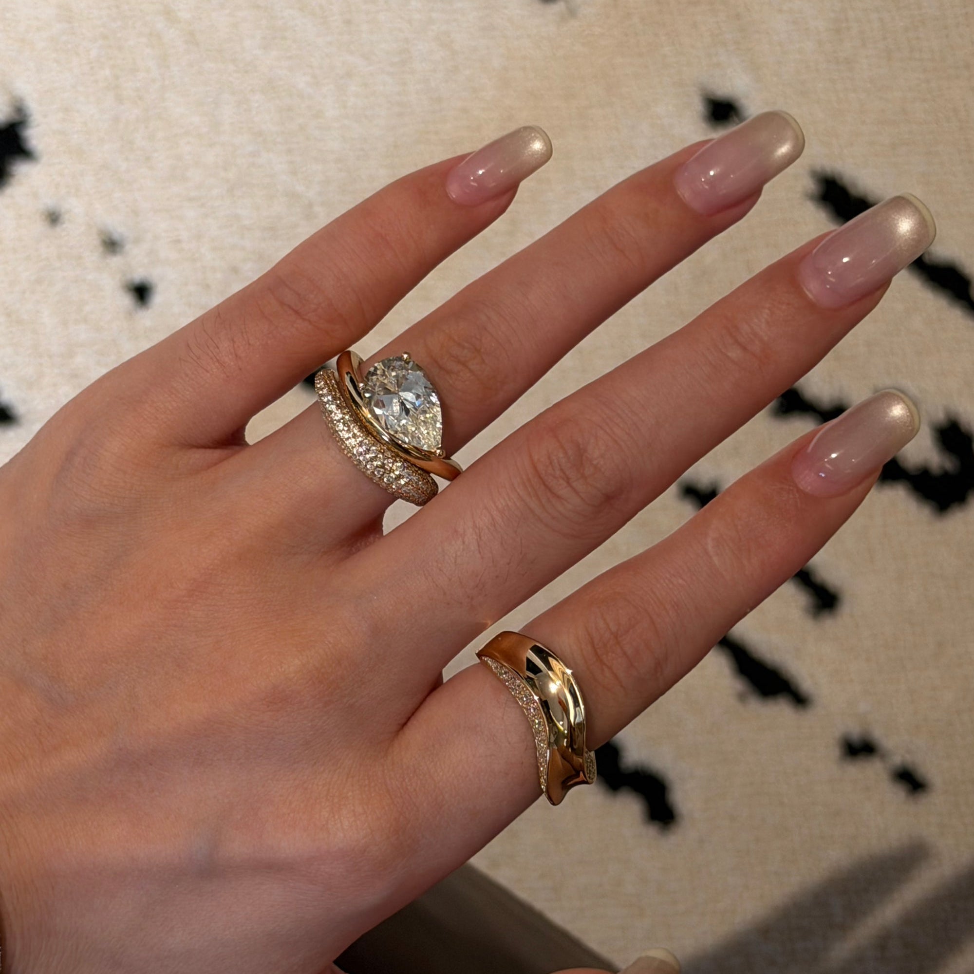 Custom 3-in-1 Stacking Waterdrop Wave Ring · 925 Silver