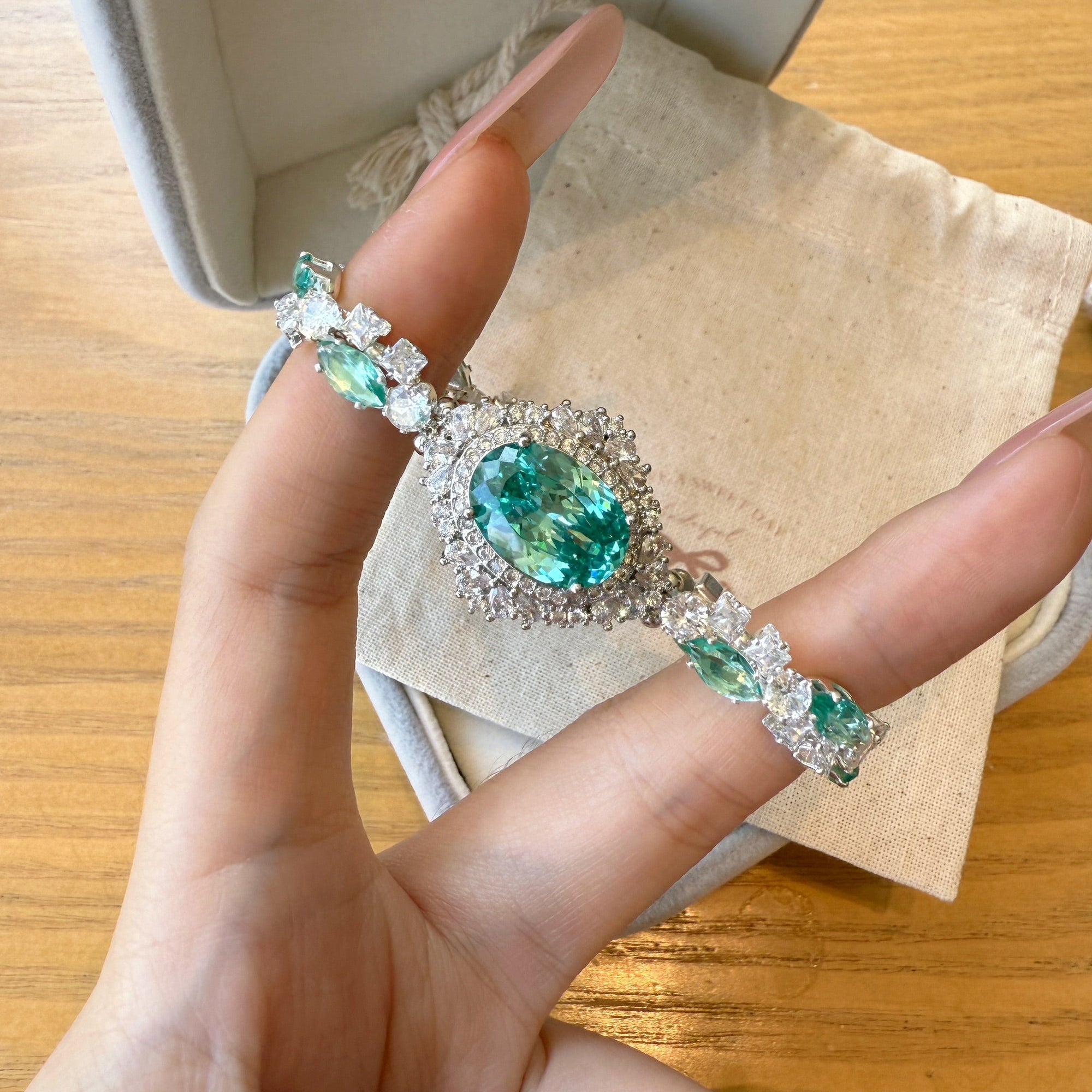 Starry Orbit · Original Paraíba High-Carbon Zircon Bracelet & Necklace