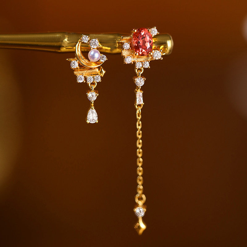 Luminous Gold · Lab-Grown Padparadscha Sterling Silver Earrings